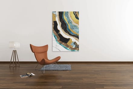 Canvas Schilderij - Golven - Abstract - Schilderijen - Print op Canvas - 120x80 cm