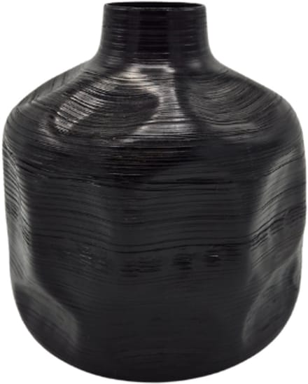 Deco4yourhome® - Vaas - Metaal - Zwart - 18cm - Roos - Bloemen