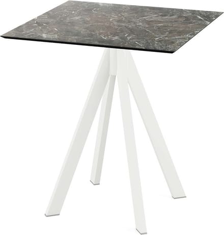 Tuintafel Galaxy Marble Infinity Wit Frame HPL 70x70cm - Giga Meubel