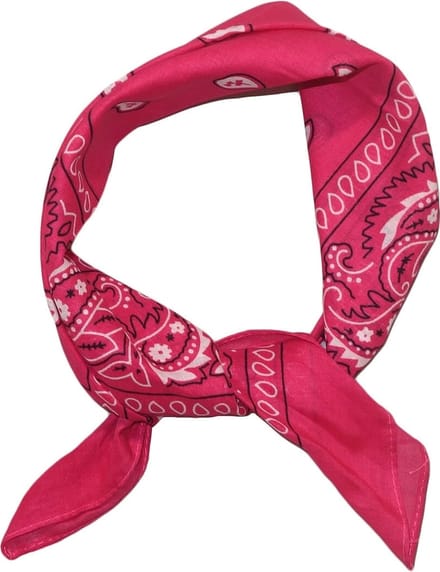 Bandana / Kleine Sjaal Fuchsia - Wit