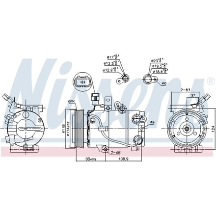 Compressor, airconditioner NISSENS 890243