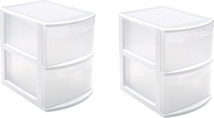 PlasticForte Ladeblok - Set van 2x stuks - 2 lades - bureau organizer - 39 x 29 x 40 cm