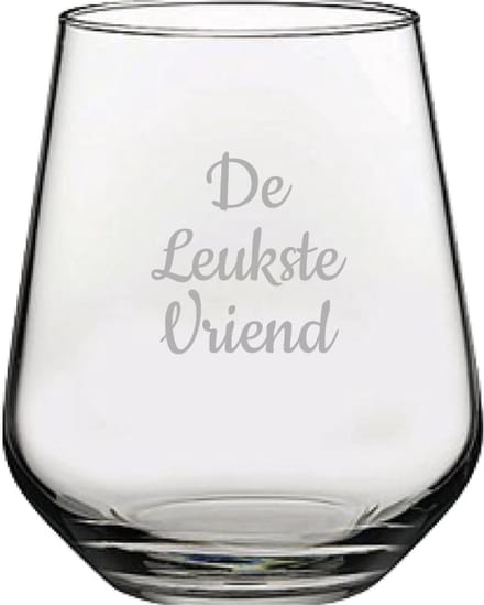 Gegraveerde Drinkglas 42,5cl De Leukste Vriend