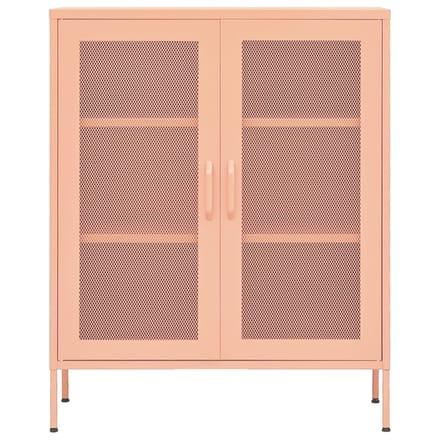vidaXL - Opbergkast - 80x35x101,5 - cm - staal - roze