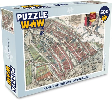 Puzzel Kaart - Historisch - Amsterdam - Legpuzzel - Puzzel 500 stukjes