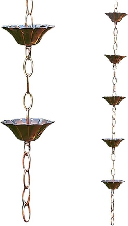 Regenketting - Goot Afvoer - Water Leiden - Koperlook Design - 3.3 Ft - Koper