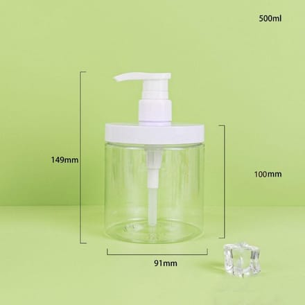 500/1000ml Pompflessendispenser Helder Brede Mond Douchezepdispenser PET Hervulbare Bewaarfles Plastic beige