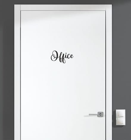 Deursticker - Office - Zwart 11x6