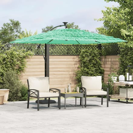 vidaXL - Parasol - met - stalen - paal - 246x246x230 - cm - groen