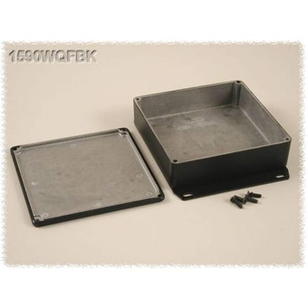 Hammond Electronics 1590WQFBK Universele behuizing 120 x 120 x 34 Aluminium Zwart 1 stuk(s)