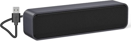 SoundBar Mini USB-luidspreker, computerluidspreker, laptopboxen voor pc, computer, laptop, notebook, tablet - plug and play - blauwgrijs