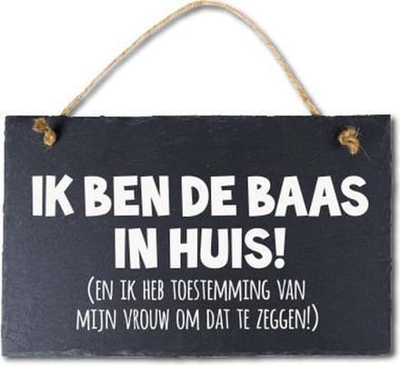 Spreuktegel Baas in Huis