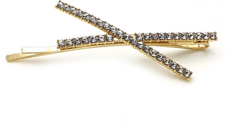 Haarschuifje bob pin goudkleurig met strass kruis