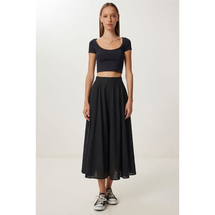 Hoge Taille A-Lijn Midi Rok