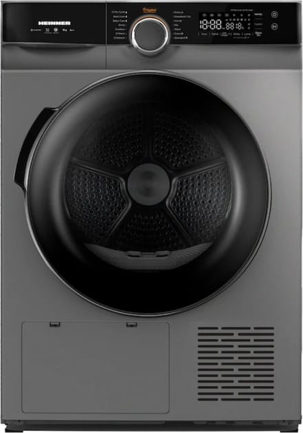 Heinner Warmtepompdroger - 9 KG - Wasdroger - 14 Programma's - Antikreukfunctie - LED display - Trommelverlichting - Antraciet