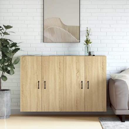 vidaXL - Hangkasten - 2 - st - bewerkt - hout - sonoma - eikenkleurig