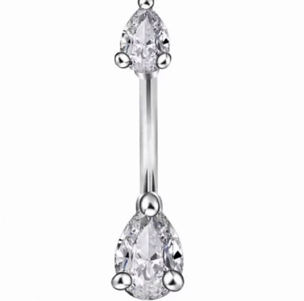 Navel Piercing Zirkonia Driehoek - Charme Bijoux
