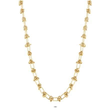 Twice As Nice Halsketting in goudkleurig edelstaal, schakelketting 40cm+5cm