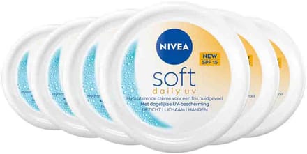 NIVEA - Soft Daily UV SPF15 - 6 x 200ml - Voordeelverpakking