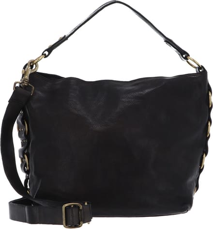 CAMPOMAGGI Leren Schoudertas Demetra Shoulder Bag Grigio Donkergrijs