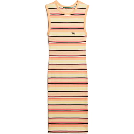 Superdry - Geribde, aansluitende midi-jurk - Dames - Jurken