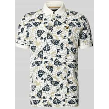 Slim fit poloshirt in all-over look