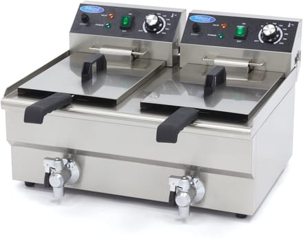 Frituurpan - 2x 10 L - 2 Manden - met Tapkraan