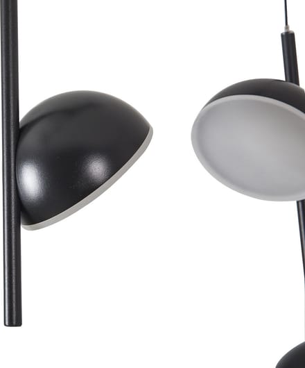 Hanglamp LED Modern Zwart Rond 6 Lichtpunt - Scaldare Galbiate