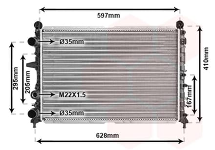 Van Wezel - RADIATOR VOOR FIAT TEMPRA 1990-1996 RA593531VWAN