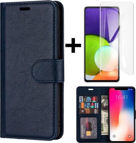 Geschikt voor Huawei P40 Lite Book case + screen protector/ Rico Vitello L Wallet case kleur Blauw