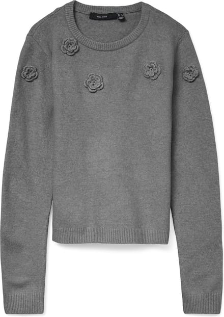 Vero Moda Trui Vmrose Ls O-neck Pullover Boo 10331434 Medium Grey Melange Dames Maat - XS