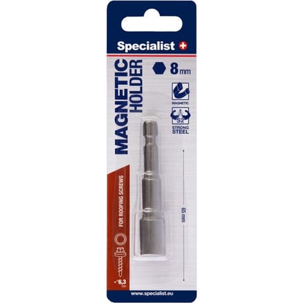 (3 stuks) Specialist+ Magnetische doppen 8mm x 65mm lang