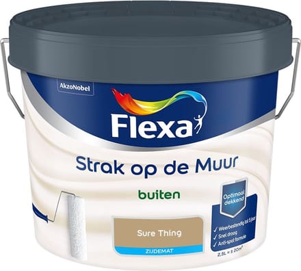 Flexa - Strak Op De Muur Buiten Zijdemat - Sure Thing - Mengverf - 2,5 L