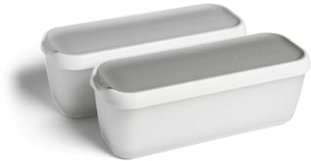 Set van 2 IJs Containers 1L - BPA-vrij, Ruimtebesparende Bewaarpotten voor IJs