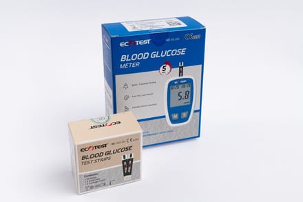Bloedsuikermeter alles in 1 pakket, Bloedglucosemeter + 50 Teststrips & Lancets - Makkelijk Thuis Testen