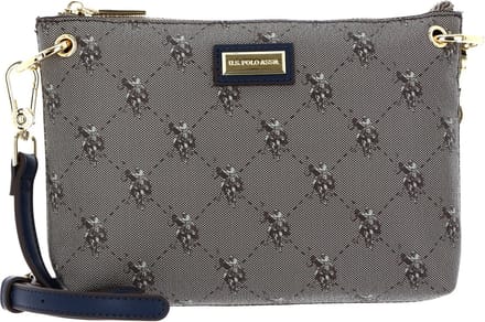 U.S. POLO ASSN. Schoudertas Hampton Flat Crossbody Bag Brown / Navy Groene