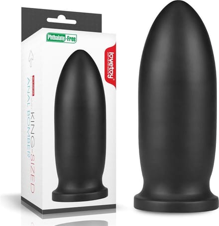 Lovetoy - King Size Buttplug - Anal Bomber - Diameter 8.5 cm - Lengte 23 cm - PVC - Zwart