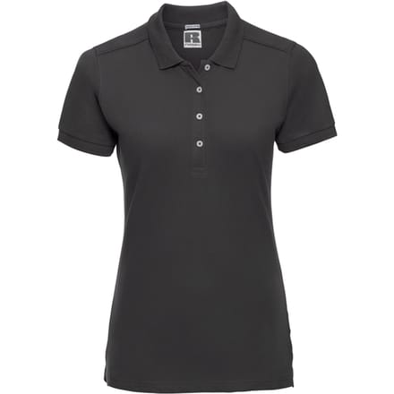 Russell Dames/Dames Stretch Fitted Poloshirt (Zwart)