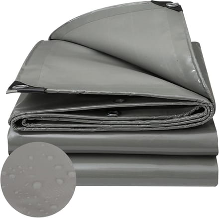 Afdekzeil Waterdicht - Zeil met Ringen - Bescherming Outdoor - Scheurvast Polyethyleen - 1.4 x 3 m - Grijs