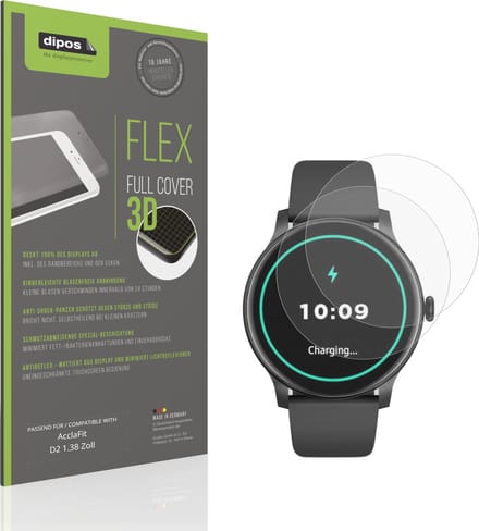 dipos FLEX – 2x Matte Screenprotector geschikt voor AcclaFit D2 1.38 Zoll | Volledige Schermbescherming | Case-Friendly