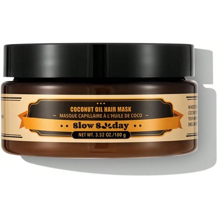 Slow Sunday Kokosolie Haarmasker, Kokos, Anti-Frizz, Voedend, Houdt Haar Zacht en Glanzend, Geschikt voor Alle Haartypes, Goede Keuze voor Vakantie, Reisbenodigdheden, Halloween, Geschikt voor Zomerse Haarzorg