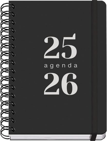 Schoolagenda 2025-2026 A5 - Weekoverzicht, Bilingual, Dubbele Spiralbinding en Elastische Sluiting