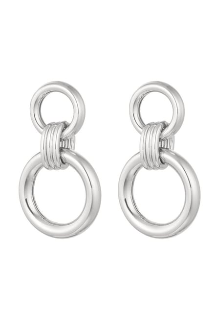 Bijoutheek Oorknoppen 2 Circles Zilver