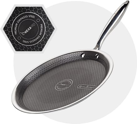 Rosmarino HexaPRO Pannenkoekenpan - Pannen - Inductie - Pan - Pannenkoeken 28 cm - RVS