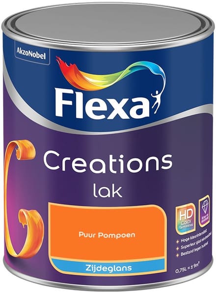 Flexa - Creations Lak Zijdeglans - Puur Pompoen - Mengverf - 750 Ml