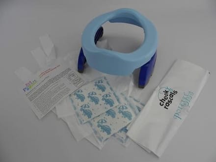 2-in-1 Reispotje en Toiletopzetstuk - Blauw/Geel