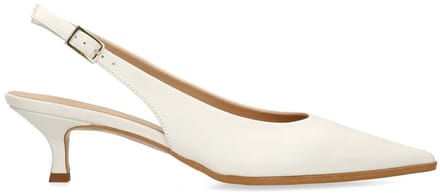 Manfield - Dames - Off white leren slingbacks - Maat 36