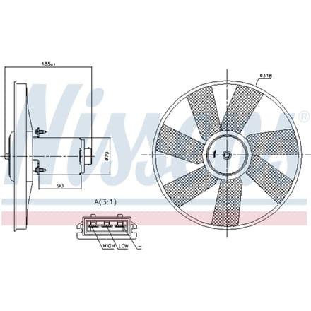 Koelventilatorwiel, motorkoeling NISSENS 85838