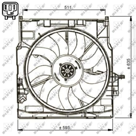 Koelventilatorwiel, motorkoeling NRF 47734