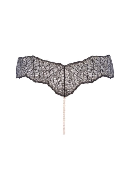 Bracli - Sydney Perlenstring Schwarz - Luxus-Dessous mit Perlenkette Größe Plus